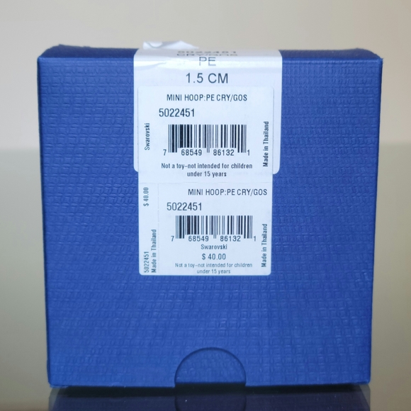 SOLD - Swarovski Gold Tone White Pave Crystal Mini Hoop Earrings 5022451 - Picture 5 of 7